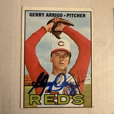 GERRY ARRIGO Topps 1967 #488 AUTOGRAPHED Signed Card  CINCINNATI REDS