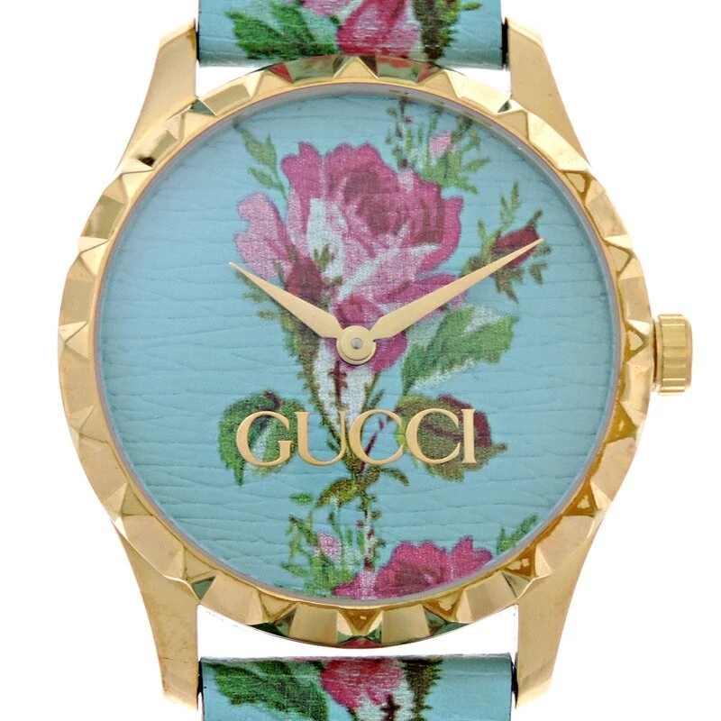Montre Gucci G Timeless YA1264085 126,4 cadran floral cuir quartz KI250416116
