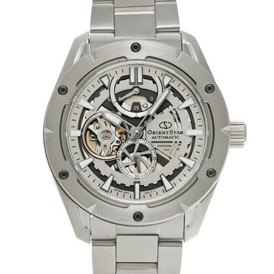 Orient Herren Skelett Automatik Uhr Silber Zifferblatt Edelstahl aus Japan