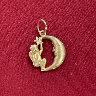 Michael Anthony 14k Yellow Gold Angel Moon Mini Charm Pendant