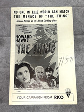 VTG 1951 The Thing From Another World Pressbook RKO Sci Fi Horror Campaign