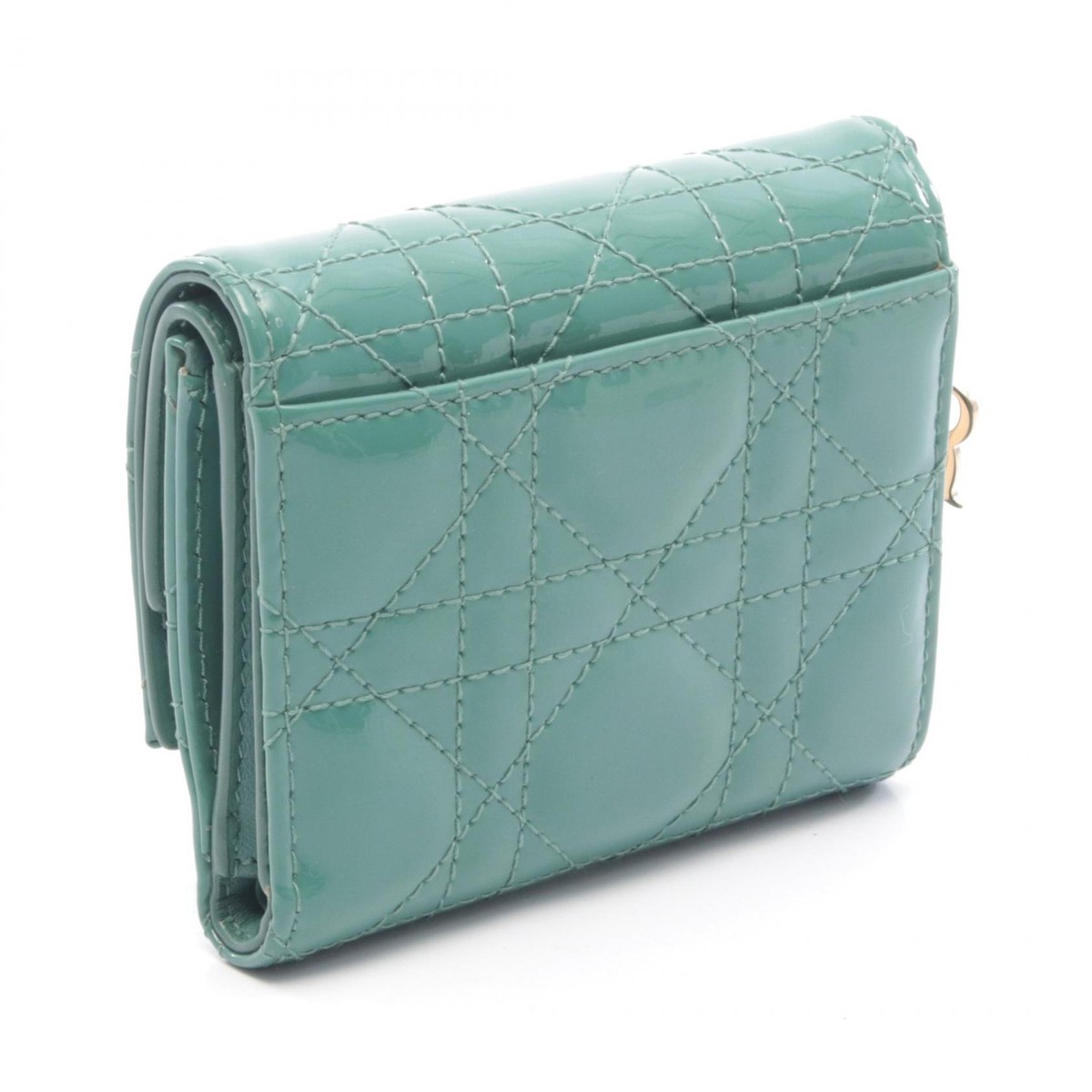 Dior LADY DIOR Lotus wallet S0181OVRB Patent leather Green Used