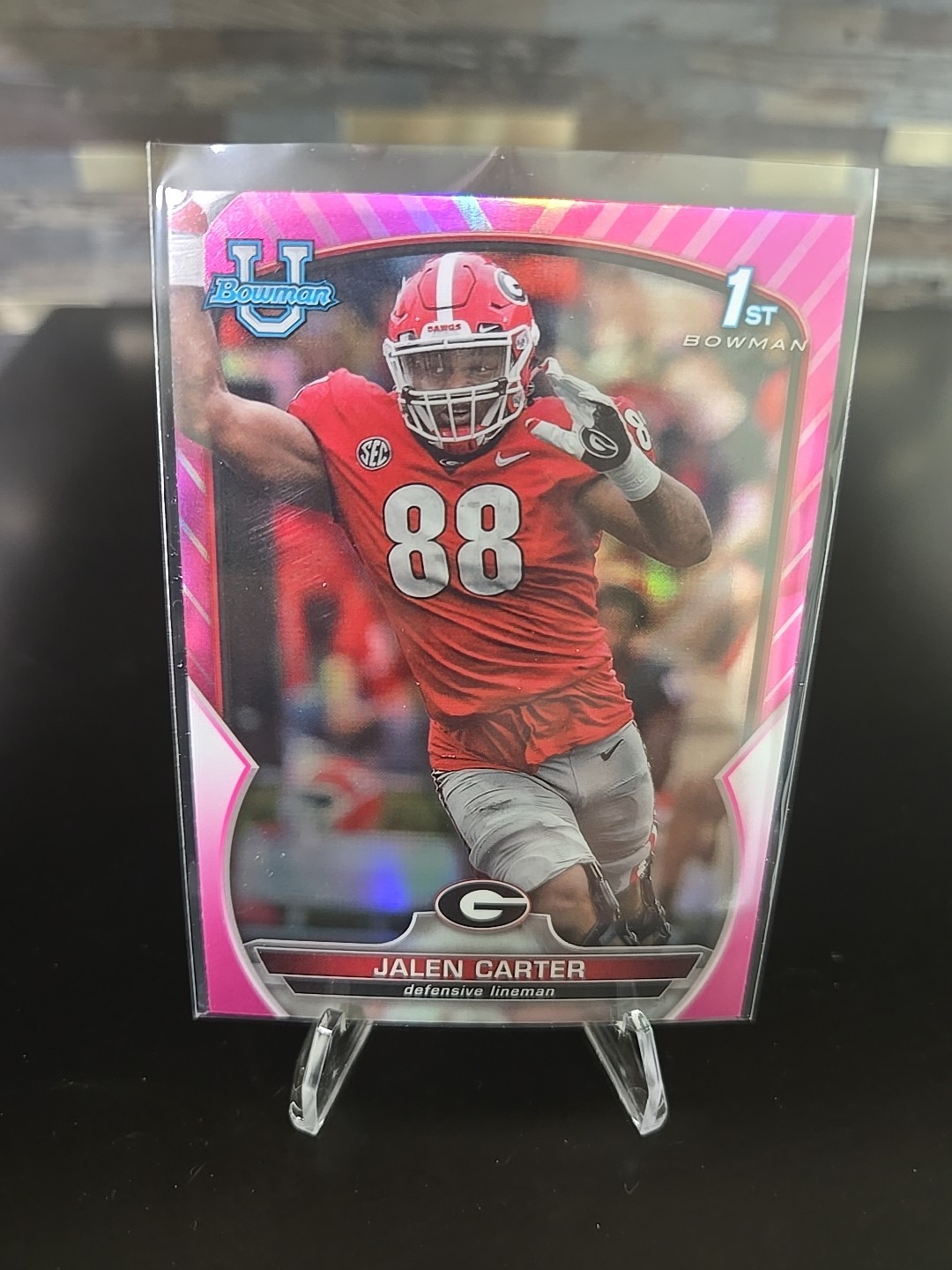 2022 Bowman University Chrome Jalen Carter #37 Refractor (RC) Eagles