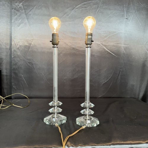 VTG 20’s-30’s Glass Art Deco Lamps Set Of Two Both Work - Picture 1 of 7