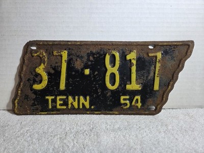 Vintage 1954 Tennessee License Plate - FRANKLIN COUNTY