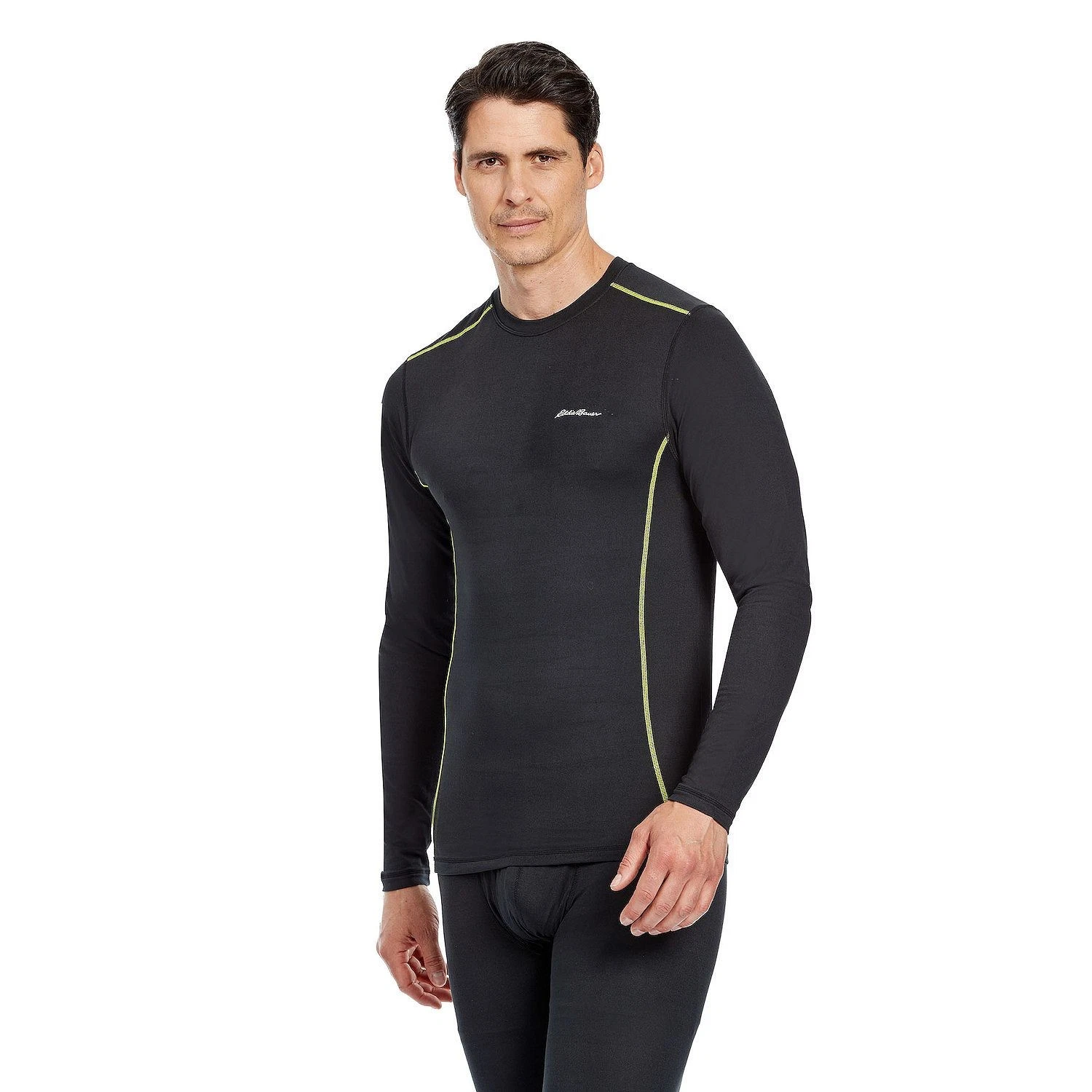 Men's Eddie Bauer Performance Lightweight Crew Baselayer Top Black, Medium