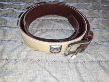 BOSTON SCOTT GOLF BELT - CREAM W/BROWN BACK & LOGO - NWT   MENS 40.5