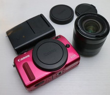 Canon EOS M2 Mirrorless Camera Kit 18MP Red EF-M Lens Japan Tested Used Body