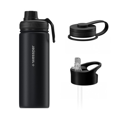 Trinkflasche Thermosflasche 500 ml Edelstahl Wessper B3 THERMOSTEEL schwarz