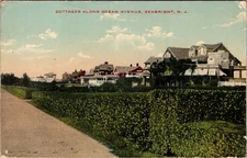 Postcard Cottages Along Ocean Avenue Sea Bright New Jersey 1911