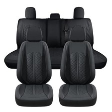 Seat Covers for Truck Chevy Silverado Full Set: 2007-2013 2019-2024 Black