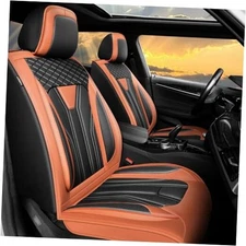 Fit K4 Car Seat Covers Compatible with Kia Full Set Seat Covers Orange&Black#01