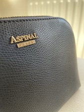 Aspinal of London Black Leather Makeup Bag