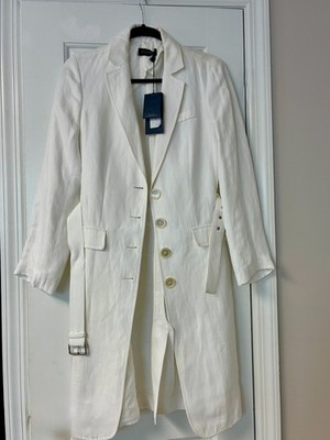 Piazza Sempione NWT (Made in Italy) White Dress Overcoat  EU42 (US Size 10 )