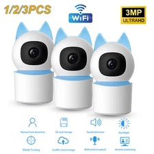 JideTech 3MP Indoor Security Camera Night Vision Baby Pet Monitor for Tuya 1-3X