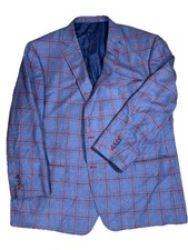 Ing Loro Piana Co Sunset Cashmere  Silk BluePlaid Jacket Sport Coat Aprox US48