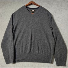 Jos A Bank Reserve Men's Size XL 100 Cashmere V-Neck Sweater Soft Gray Knit