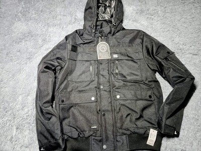  Super Triple Goose Men's Bomber Jacket Size Large Black 