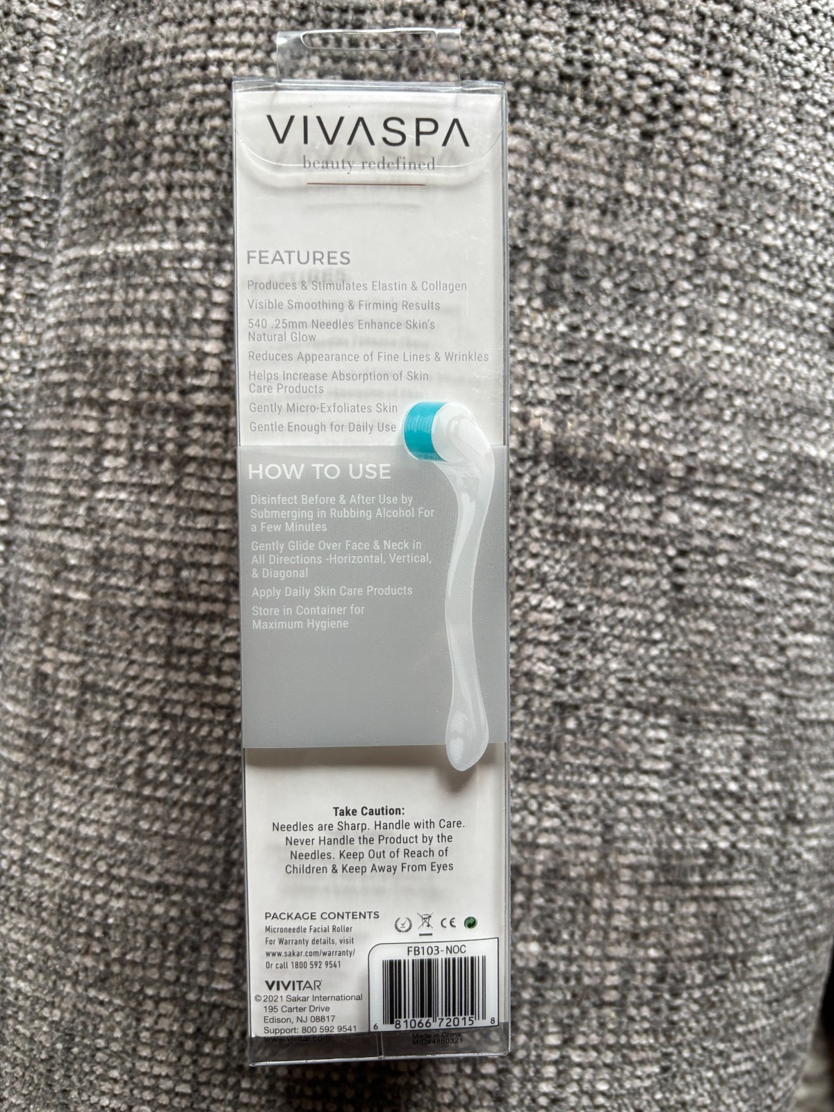 Vivaspa  Facial Microneedle Roller System With 540 .25mm To Rejuvenate Skin New