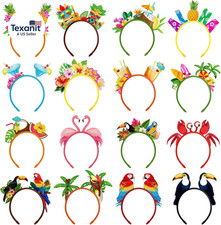 16 Pcs Hawaiian Party Headband Felt Luau Head Boppers Tiki Aloha Boppers for Tro