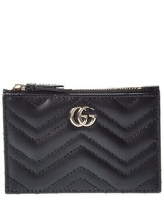 Gucci Gg Marmont Zip Leather Key Pouch Women's Black