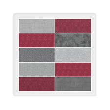 Gray  Burgundy CHARM PACK: 40 5" x 5" Squares, 100 Quilting Cotton Fabric