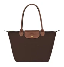LONGCHAMP Le Pliage M Tote Bag Ebony Brown Travel Everyday Medium Shoulder Bag