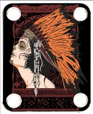 Neckplate to fit Electric Guitar Color Graphic PJ Bass Strat Miss Chief