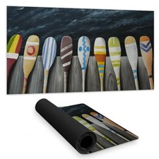 Begin Home Decor C1DM1531ULMGMK 16 x 32 in. Coastal Blue Bathroom Desk Mat - ...