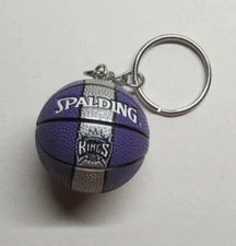 NBA Basketball Sacramento KINGS Spalding Ball KEY CHAIN Ring Keychain NEW