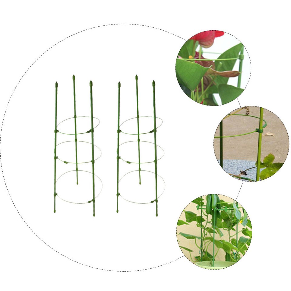2 Sets Flowers Trellis Climbing Vegetable Cage Stand Plant Support Hoop
