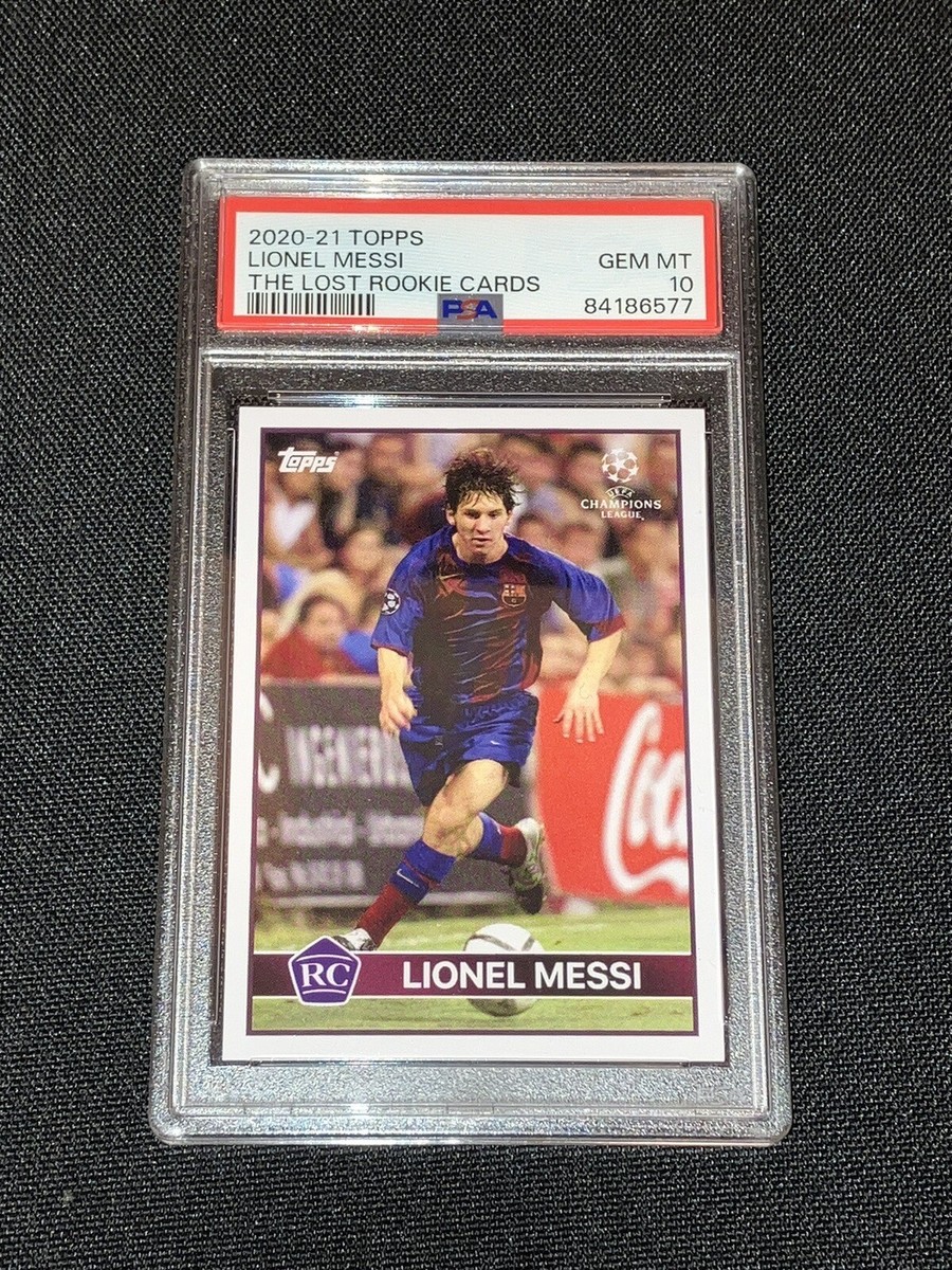 2020-21 TOPPS UEFA CHL LIONEL MESSI 2004/05 LOST ROOKIE CARD