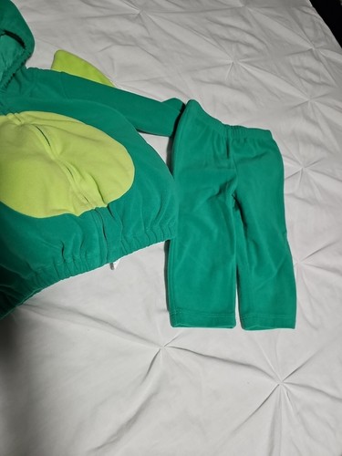 Carters Halloween Green Dinosaur Plush Costume Zip Vest Tail Hood Sz 6-9 Months - Picture 2 of 3