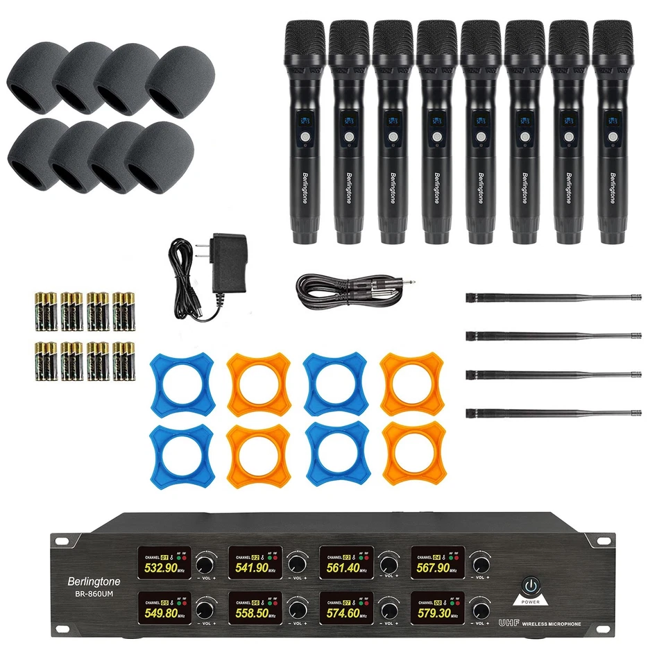 Berlingtone 8-Channel UHF Wireless Microphone System 8 Fixed Frequency Channel - Image 4 of 4