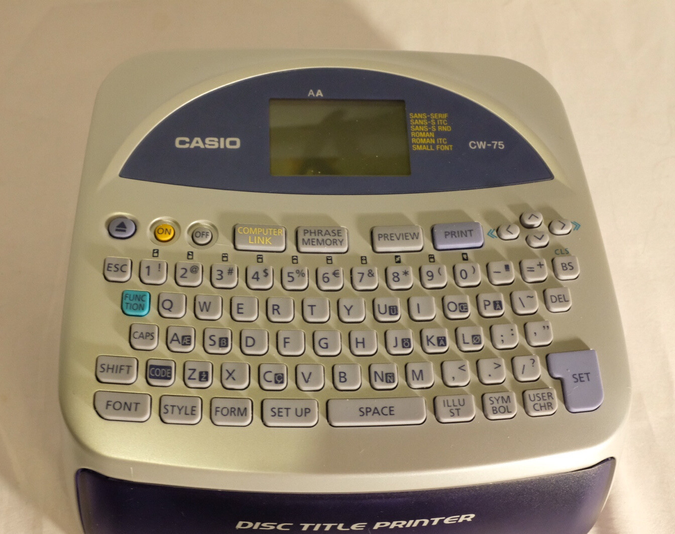 Casio Disc Title Printer CW75 Qwerty Keyboard Tested Batteries Not Included 79767163815 eBay