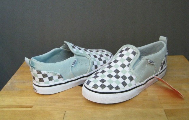 vans checkerboard mint