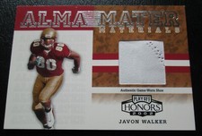 JAVON WALKER 2002 PLAYOFF HONORS ALMA MATER AUTHENTIC GAME WORN SHOE ROOKIE CARD. rookie card picture