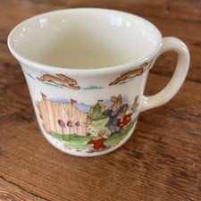 Vintage 1936 Royal Doulton Bunnykins Handle Mug Cup Bunny Carnival