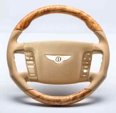 Bentley Continental GT GTC MK1 Mansory Sport Steering Wheel Wood Olive Beige Saffron