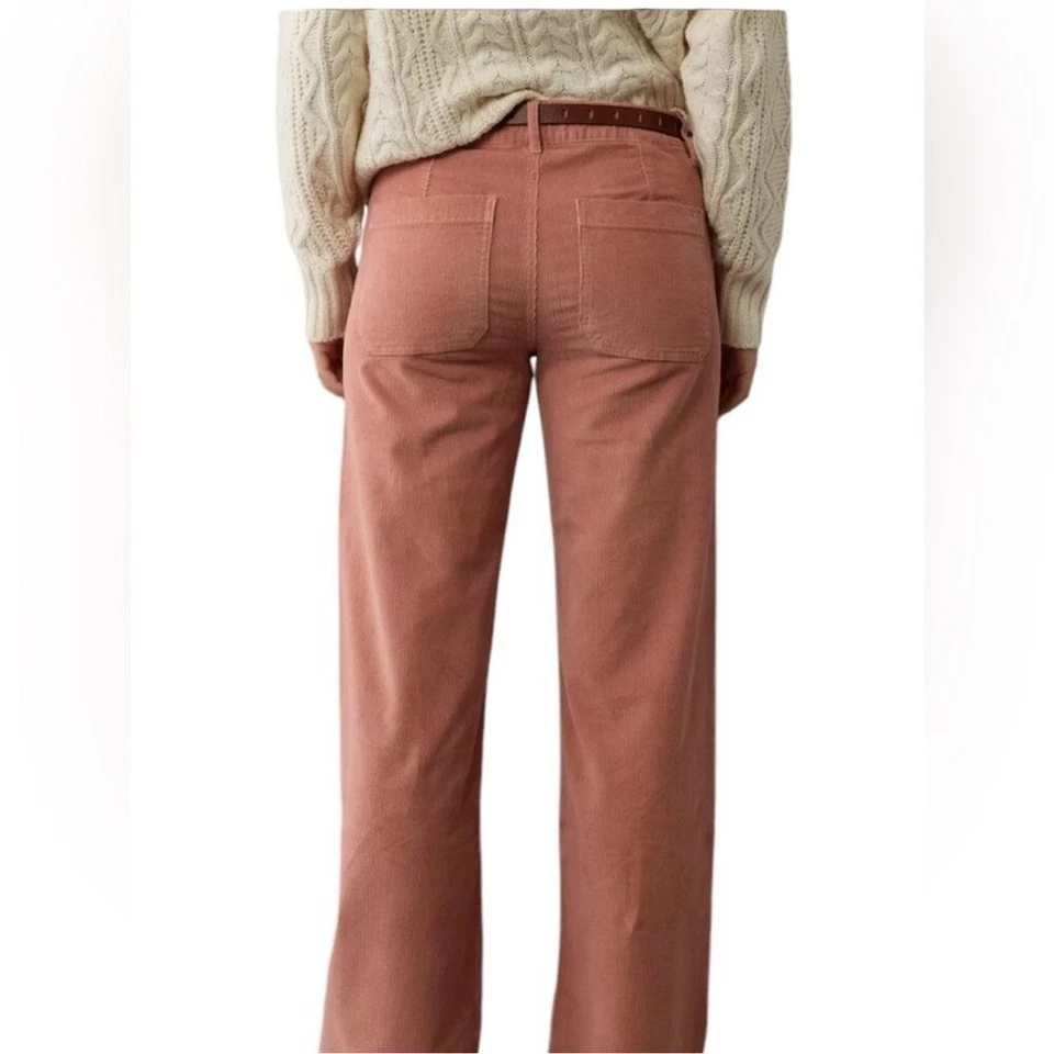 American Eagle эластичной вельвет заниженной мешковатые широкие ноги розовый брюки 6 длиной новый - Изображение 3 из 4