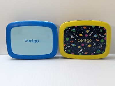 2 Bentgo Kids Leak-proof 5 Compartment Bento-Style Lunch Boxes 1 Space Print 
