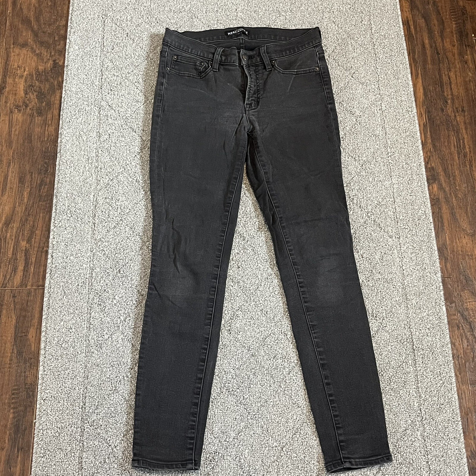 J Crew Mercantile Jeans Womens Size 27 Black Denim Skinny Stretch Low Rise