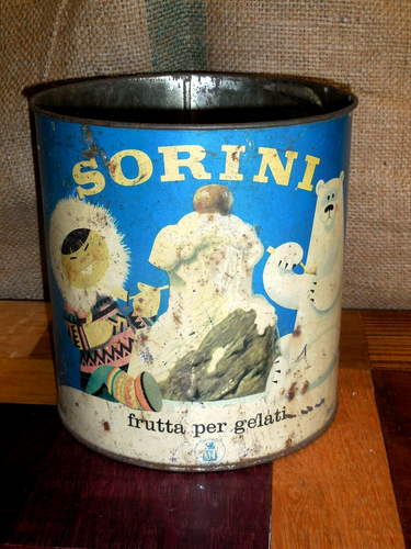 Original Mid Century Italian can tin advertising for Sorini,Ice Cream - Picture 3 of 8