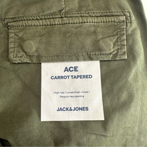 Pantaloni cargo Jack & Jones uomo Ace Tucker Ama verde oliva 28x30" - Foto 8 di 14