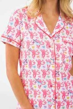 NEW Roller Rabbit Be My Monkey Polo Pajamas PJ Shorts VALENTINE'S Love LIM ED L