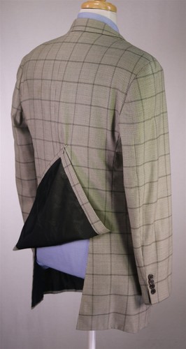 Blazer Abrigo Deportivo Brioni Reciente Beige/Oliva Ventana Lana 42L - Imagen 7 de 13
