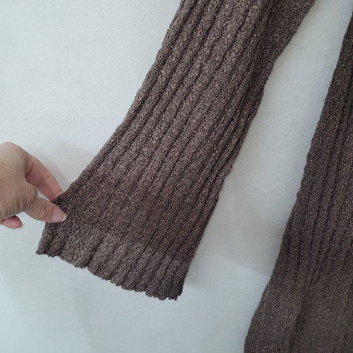 Loveriche Sweater Dress Womens M Brown Long Sleeve Ribbed Knit Stretch Mini - Picture 3 of 12