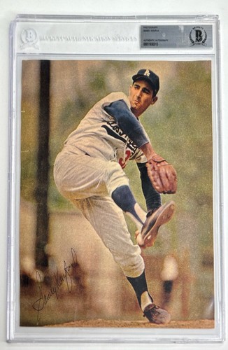 Sandy Koufax Signed 8x10 Photo Dodgers Beckett Encapsulated BAS 00011930313