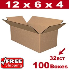 100- 12x6x4 Cardboard Boxes Mailing Packing Shipping Box 32ECT Corrugated Carton