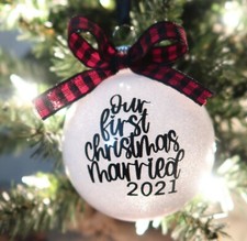 First Christmas Just Married Ornament